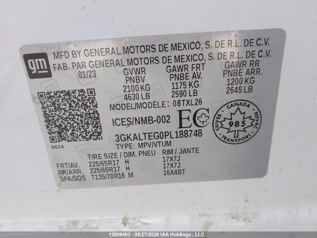 GMC Terrain Sle 2023 3GKALTEG0PL188748 Image 9