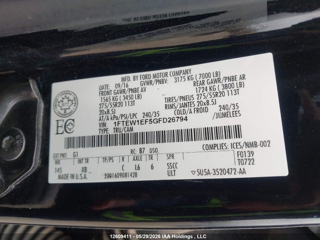 Ford F150 Supercrew 2016 1FTEW1EF5GFD26794 Image 24