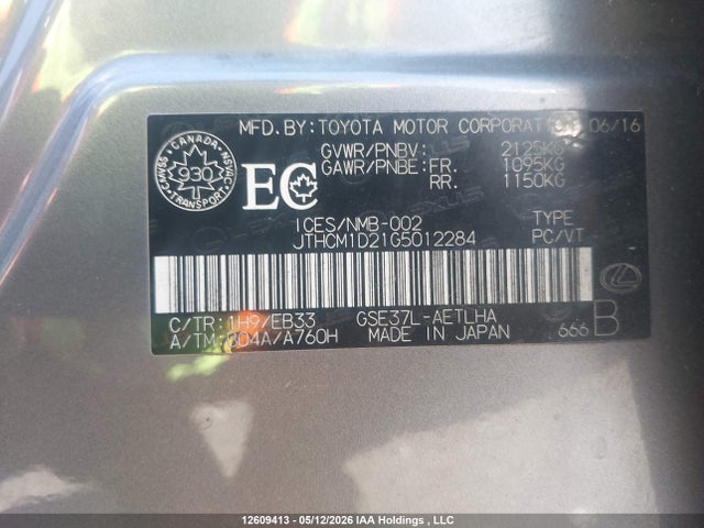 Lexus Is 300 300 2016 JTHCM1D21G5012284 Image 9