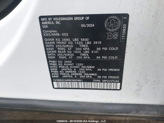 Volkswagen ATLAS SEL 2024 1V2BR2CA5RC582881 Image 9