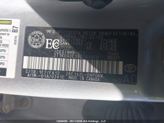 Продажа на аукционе авто 2009 Toyota Corolla Matrix, vin: 2T1KU40E19C181970, номер лота: 12609459