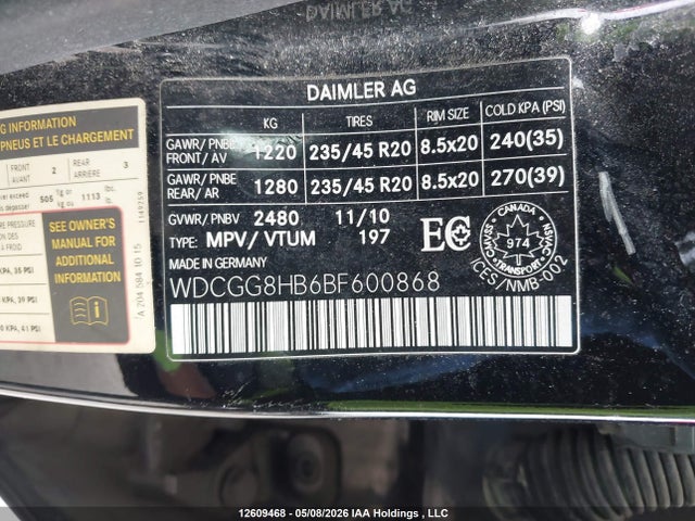 Aukcja sprzedaży 2011 Mercedes-benz Glk 350 4matic, vin: WDCGG8HB6BF600868, numer aukcji: 12609468