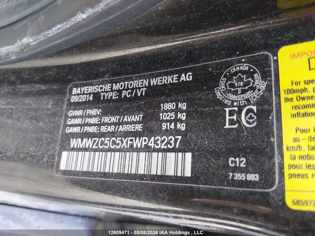 12609471 :رقم المزاد ، WMWZC5C5XFWP43237 vin ، 2015 Mini Cooper S Countryman مزاد بيع