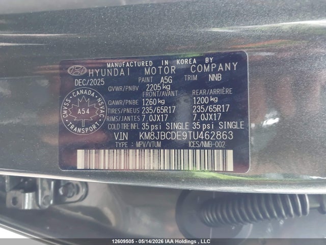 Продажа на аукционе авто 2026 Hyundai Tucson Preferred Awd/preferred Awd With Trend Package, vin: KM8JBCDE9TU462863, номер лота: 12609505