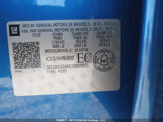Chevrolet CRUZE LT 2018 3G1BE6SM8JS653935 Image 9