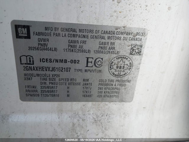 2GNAXHEVXJ6162107 Chevrolet EQUINOX LS