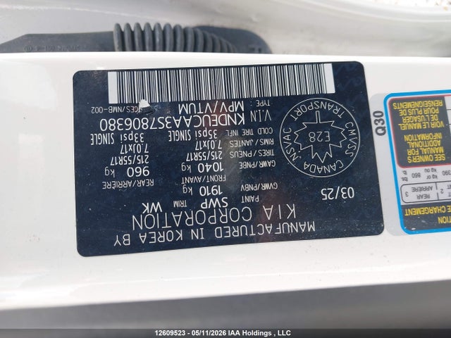 12609523 :رقم المزاد ، KNDEUCAA3S7806380 vin ، 2025 Kia Seltos S مزاد بيع