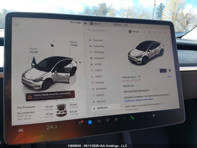 Продаж на аукціоні авто 2022 Tesla Model Y, vin: 7SAYGDEF8NF466872, номер лоту: 12609530
