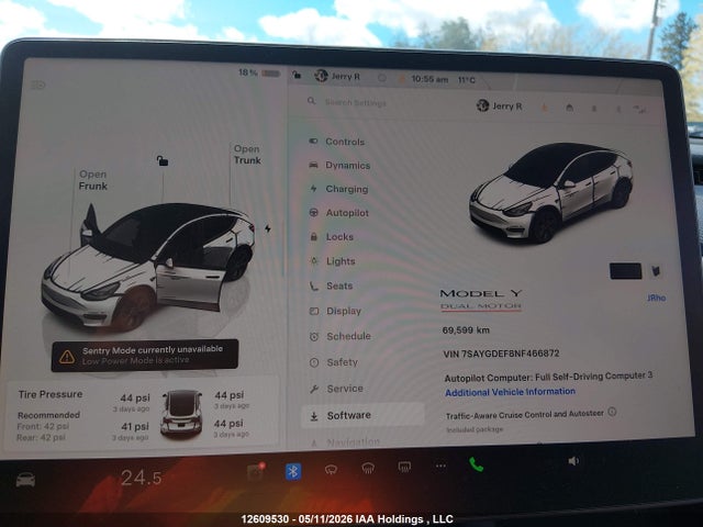 Продаж на аукціоні авто 2022 Tesla Model Y, vin: 7SAYGDEF8NF466872, номер лоту: 12609530