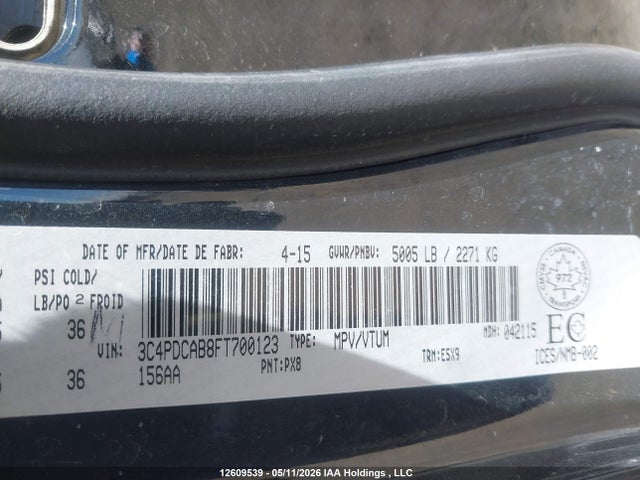 Продаж на аукціоні авто 2015 Dodge Journey Cvp/se Plus, vin: 3C4PDCAB8FT700123, номер лоту: 12609539