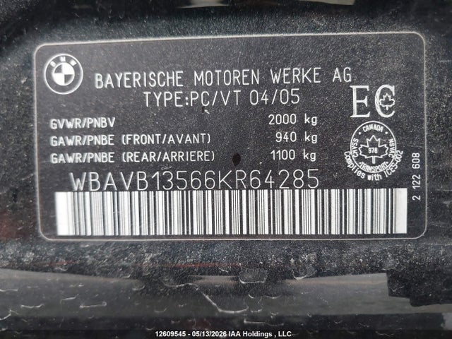 Продажа на аукционе авто 2006 Bmw 325i, vin: WBAVB13566KR64285, номер лота: 12609545