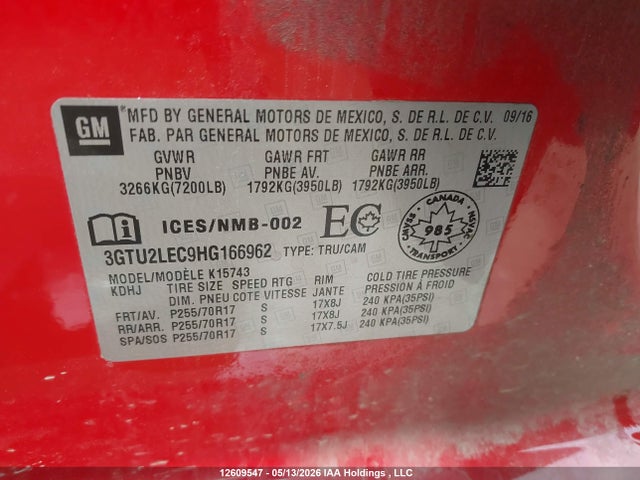 3GTU2LEC9HG166962 GMC SIERRA 1500