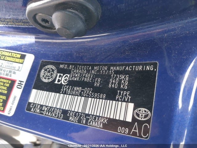 2T1BURHE1GC559588 Toyota Corolla S