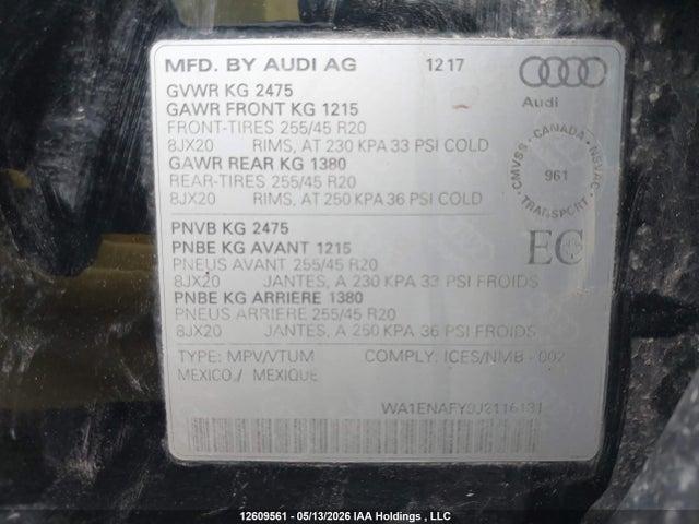 WA1ENAFY9J2116131 Audi Q5 Progressiv S-line