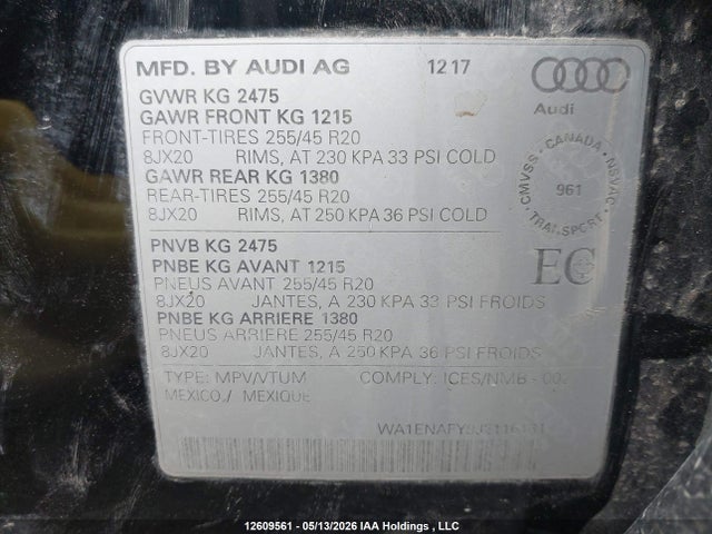 WA1ENAFY9J2116131 Audi Q5 Progressiv S-line