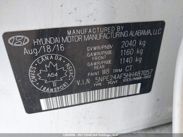 Hyundai SONATA SE 2017 5NPE24AF5HH487057 Image 9