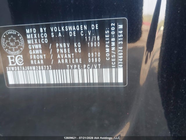 Volkswagen JETTA SE 2017 3VWDB7AJ6HM288737 Image 9