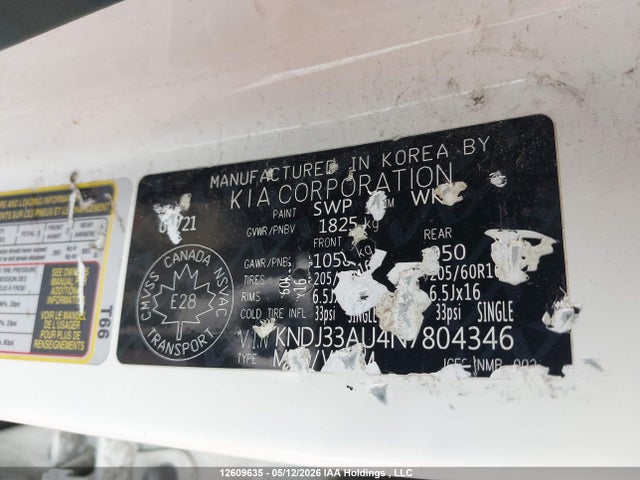 KNDJ33AU4N7804346 KIA Soul Ex/ex Premium/ex+/gt-line Limited