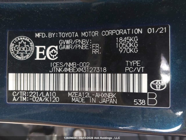JTNK4MBEXM3127318 Toyota Corolla Se/xse