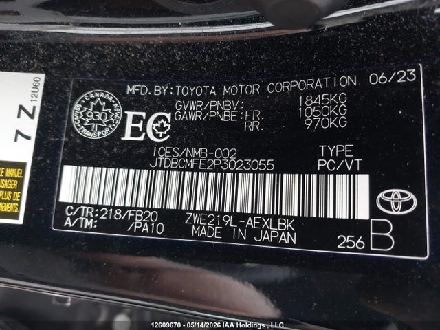 JTDBCMFE2P3023055 Toyota Corolla Le/se/xle