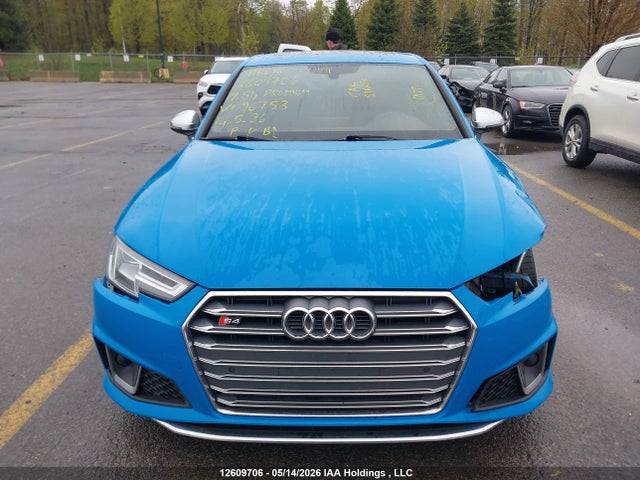 2019 Audi S4 Premium Plus მანქანა იყიდება აუქციონზე, vin: WAUB4AF40KA096753, აუქციონის ნომერი: 12609706