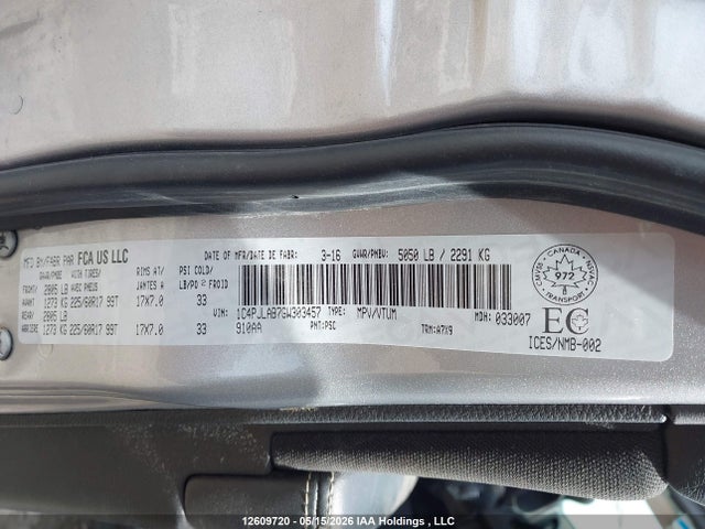 Продаж на аукціоні авто 2016 Jeep Cherokee Sport, vin: 1C4PJLAB7GW303457, номер лоту: 12609720