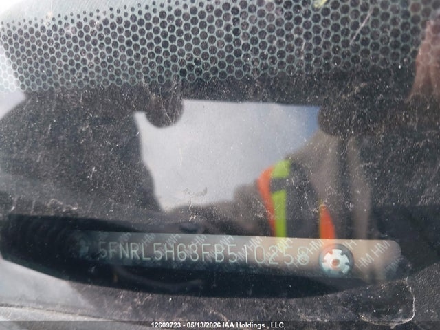 12609723 :رقم المزاد ، 5FNRL5H63FB510258 vin ، 2015 Honda Odyssey Exl مزاد بيع