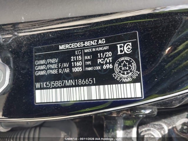 Продаж на аукціоні авто 2021 Mercedes-benz Cla Amg 35 4matic, vin: W1K5J5BB7MN186651, номер лоту: 12609733