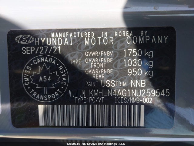 Продажа на аукционе авто 2022 Hyundai Elantra Sel, vin: KMHLN4AG1NU259545, номер лота: 12609744