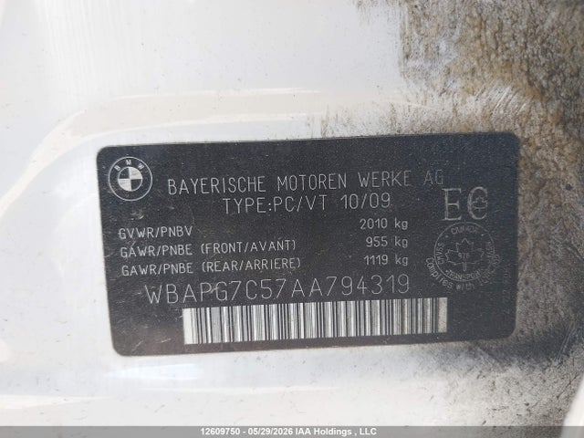 12609750 :رقم المزاد ، WBAPG7C57AA794319 vin ، 2010 Bmw 323 I مزاد بيع