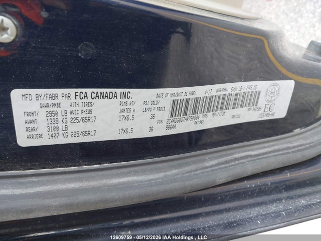 Продажа на аукционе авто 2017 Dodge Grand Caravan Se, vin: 2C4RDGBG7HR750804, номер лота: 12609759