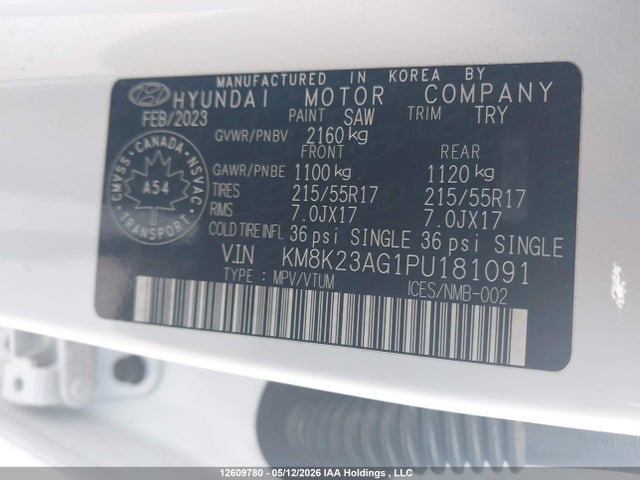 Aukcja sprzedaży 2023 Hyundai Kona Electric Preferred, vin: KM8K23AG1PU181091, numer aukcji: 12609780