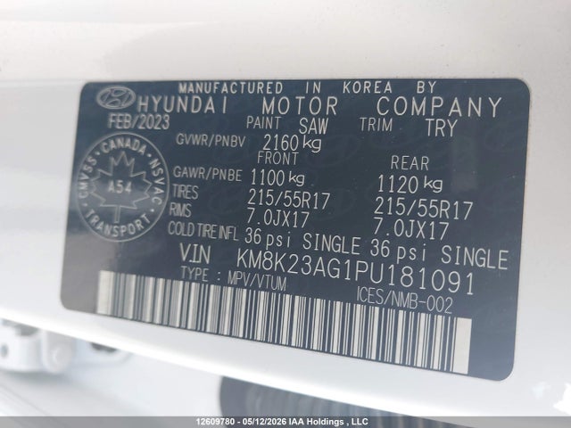 Aukcja sprzedaży 2023 Hyundai Kona Electric Preferred, vin: KM8K23AG1PU181091, numer aukcji: 12609780