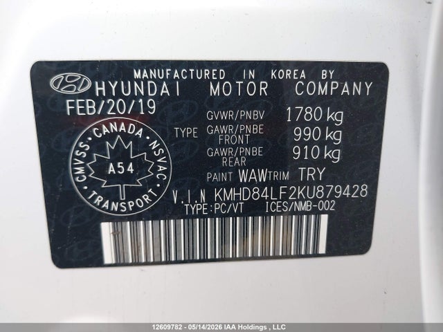 KMHD84LF2KU879428 Hyundai Elantra Preferred