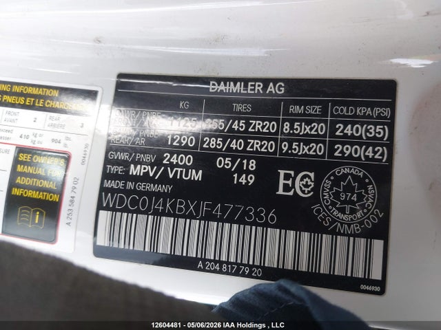 WDC0J4KBXJF477336 Mercedes-Benz Glc 300 Coupe 4matic