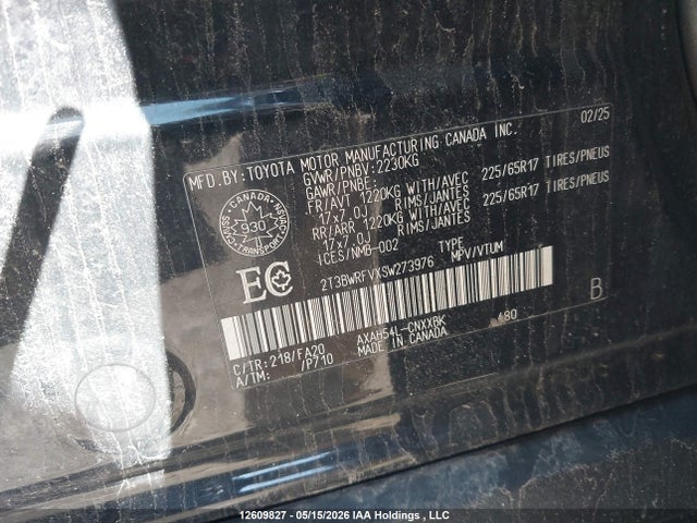 Aukcja sprzedaży 2025 Toyota Rav4 Le, vin: 2T3BWRFVXSW273976, numer aukcji: 12609827