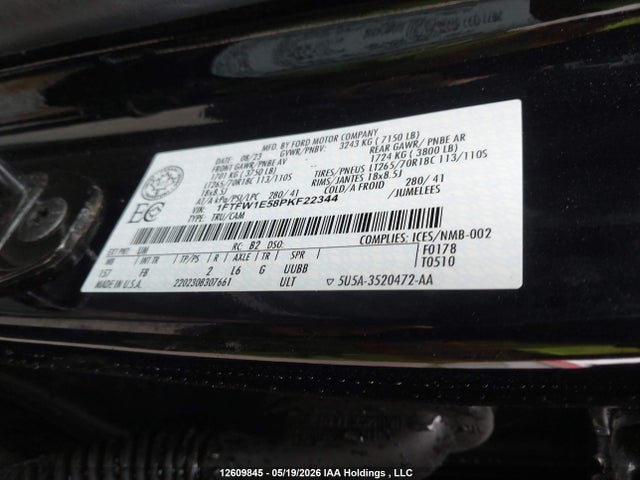 Продажа на аукционе авто 2023 Ford F150 Supercrew, vin: 1FTFW1E58PKF22344, номер лота: 12609845