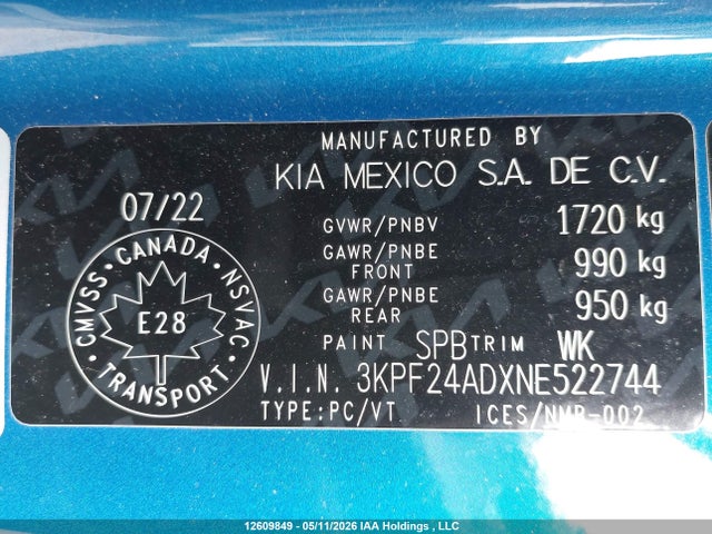 KIA FORTE LX 2022 3KPF24ADXNE522744 Image 18