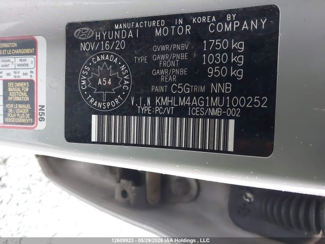 Auction sale of the 2021 Hyundai Elantra Preferred Ivt, vin: KMHLM4AG1MU100252, lot number: 12609923