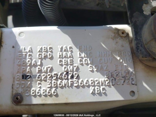 2002 Dodge Ram 3500 მანქანა იყიდება აუქციონზე, vin: 3B6MF36682M206720, აუქციონის ნომერი: 12609930