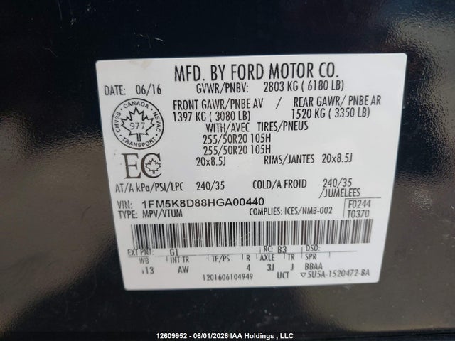 Ford EXPLORER XLT 2017 1FM5K8D88HGA00440 Image 9