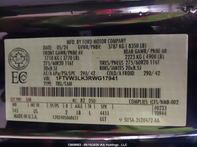 Ford F-150 Lightning Xlt 2024 1FTVW3LK3RWG17941 Image 18