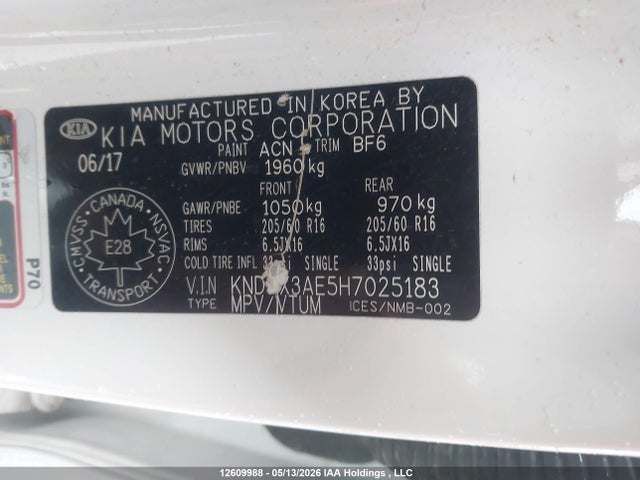KNDJX3AE5H7025183 KIA SOUL EV