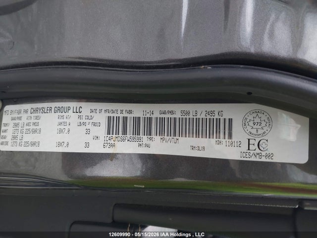 1C4PJMDS6FW595991 Jeep Cherokee Limited
