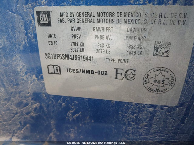 3G1BF6SM4JS619441 Chevrolet Cruze