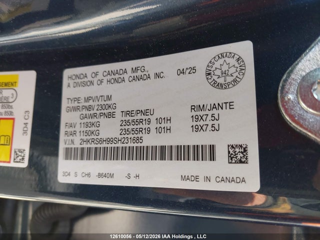 2HKRS6H99SH231685 Honda CR-V HYBRID