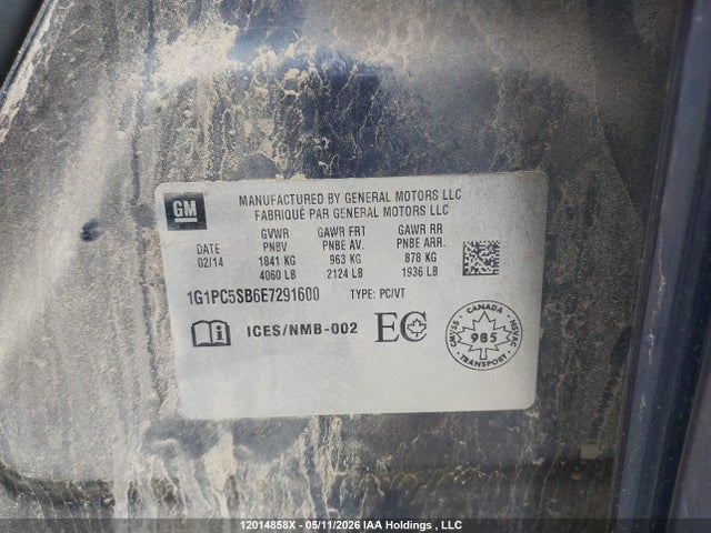1G1PC5SB6E7291600 Chevrolet Cruze