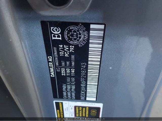 12610070 :رقم المزاد ، WDDKJ6HB6FF298743 vin ، 2015 Mercedes-benz E 400 4matic مزاد بيع