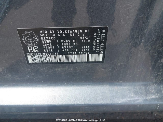 3VWE57BU7MM047767 Volkswagen JETTA SEL