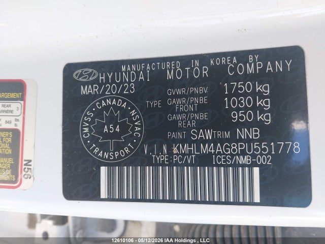 Aukcja sprzedaży 2023 Hyundai Elantra Sel, vin: KMHLM4AG8PU551778, numer aukcji: 12610106
